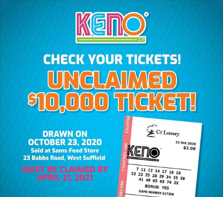 Unclaimed Keno Ticket